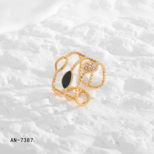 Anillo Acero Plateado Dorado