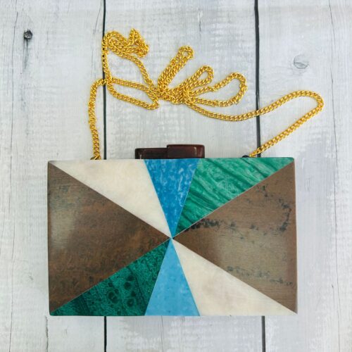 Bolso Cluth Rígido Nacarado 4 Colores