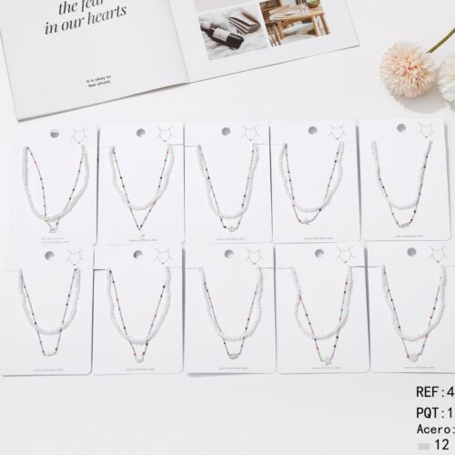 Collar Acero Doble Bolitas