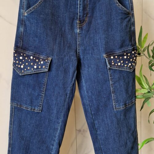 Vaqueros Jogger con Brillitos y Tachas Bolsillos