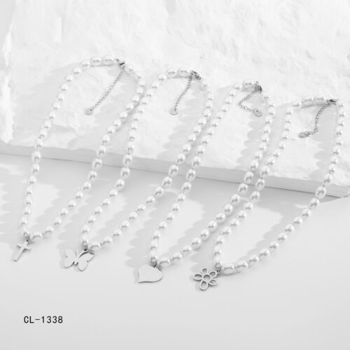 Collar Perlas Colgante Plateado