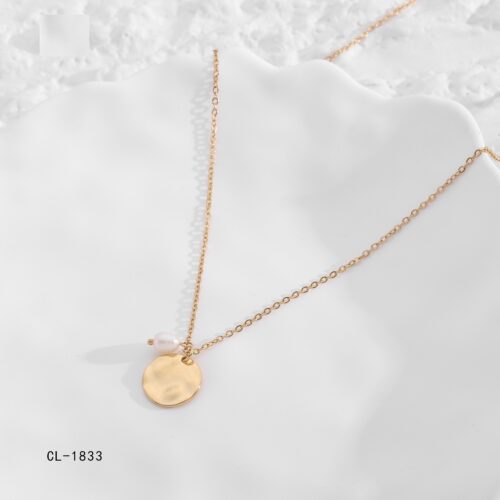 Collar Acero Dorado Moneda