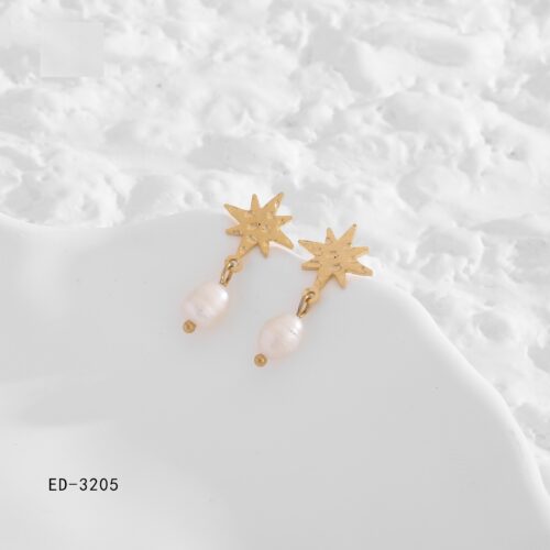 Pendientes Acero Dorado Estrella