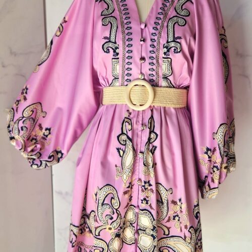 Vestido Rosa Boho Estampado