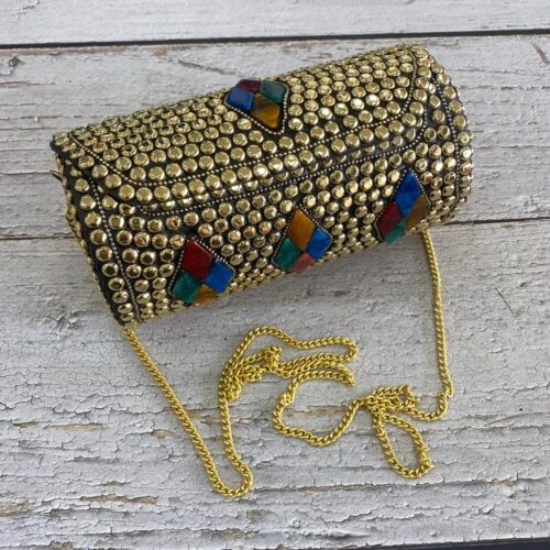 Bolso Rígido Tubo Dorado