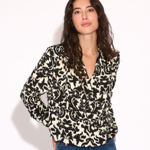 Blusa Estampada Negra y Blanca