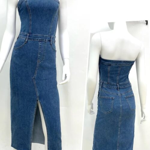 Vestido Corto Vaquero Abertura