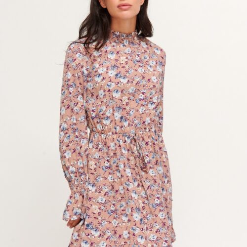 Vestido Corto Rosa Estampado Flores