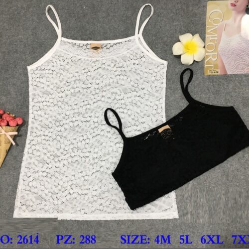 Camiseta Interior Encaje Calado Mujer Tirantes