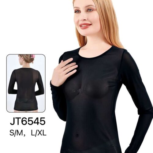 Camiseta Negra Transparente Mujer