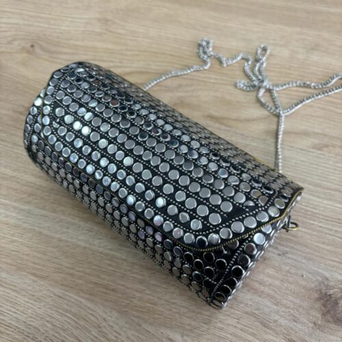 Bolso Rígido Cuadrado Plata