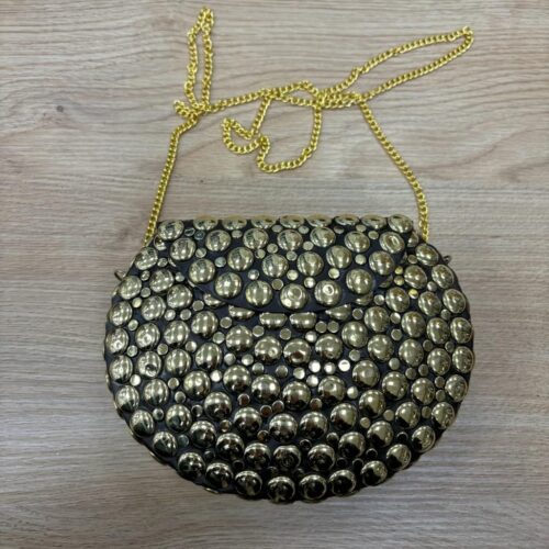 Bolso Rígido Redondo Dorado