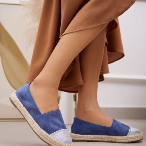 Alpargata Bicolor Puntera Brillante Mujer