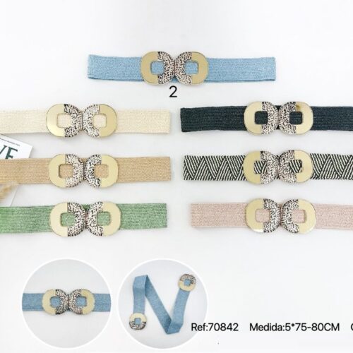 Cinturon Rafia Doble Hebilla U