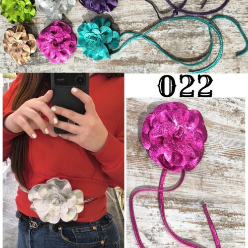 Cinturón Con Flor De Colores Metalizados