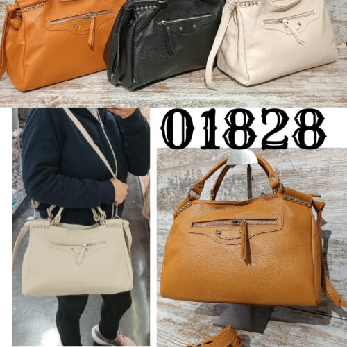 Bolso De Piel Con Detalles Tachuelas