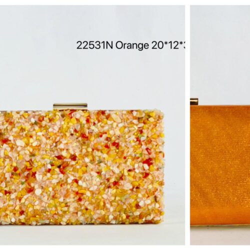 Colección CRETA - Bolso Fiesta Rectangular Piedras Una Cara