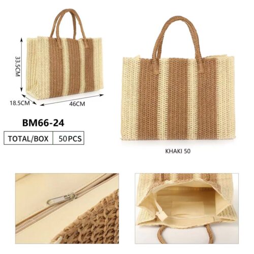 Bolso Cuadrado Trenzado Bicolor