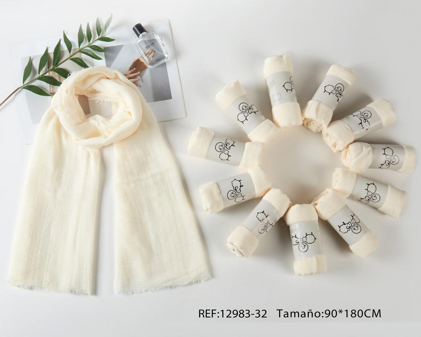 Fular Liso Blanco Moda al Por Mayor