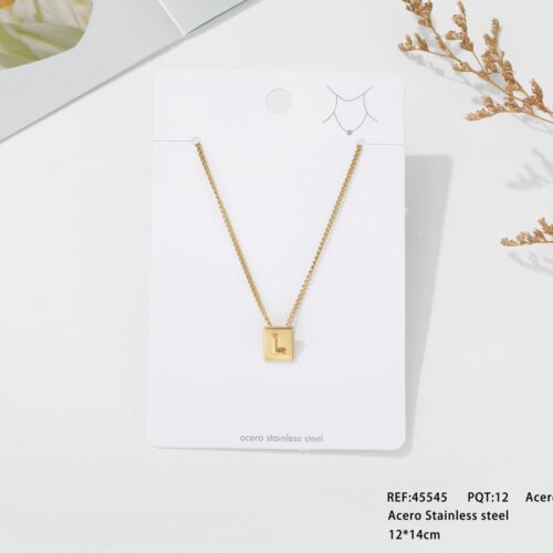 Collar Acero Inicial ´´L´´