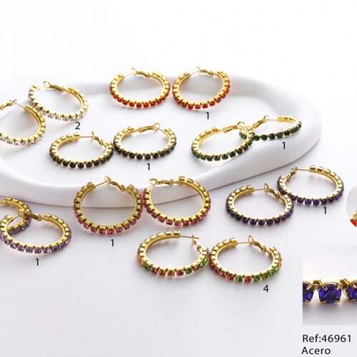 Pendientes Acero Aro Brillantes