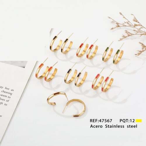 Pendientes Acero Aro Bicolor