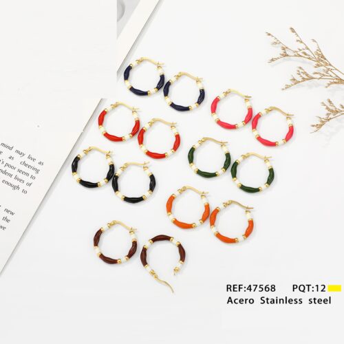 Pendientes Acero Aro Bicolor