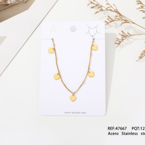Collar Acero Colgantes Corazones