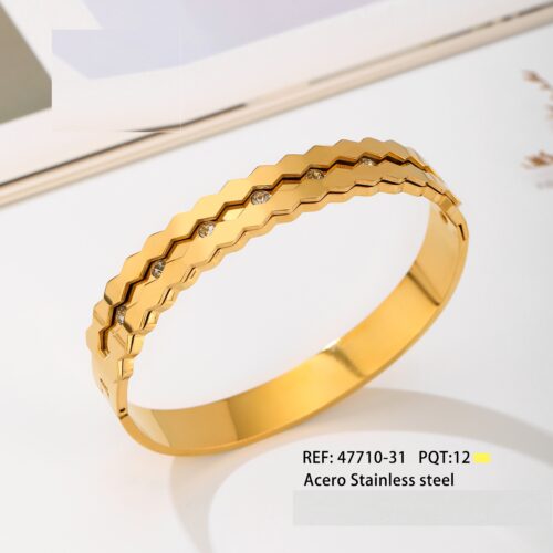 Brazalete Acero Dorado