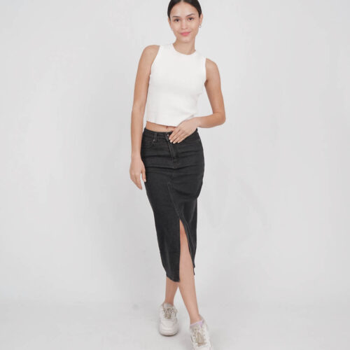 Falda Vaquera Tubo Negra