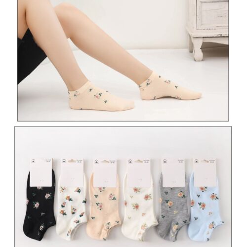 Calcetines Mujer Tobilleros Flores