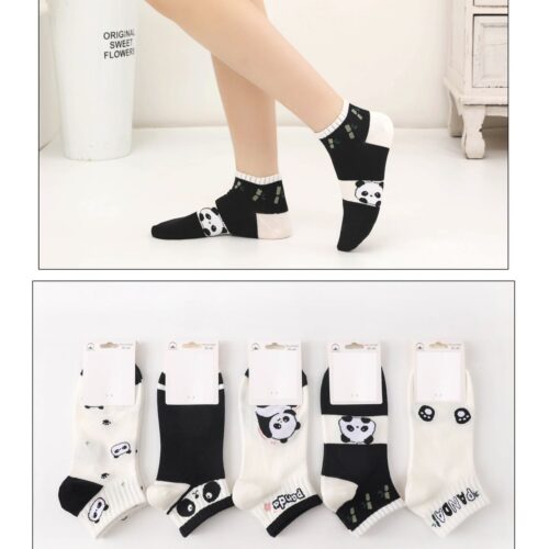 Calcetines Mujer Tobilleros Oso Panda