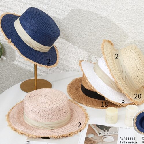 Sombrero Mujer Cinta Marrón y Beige