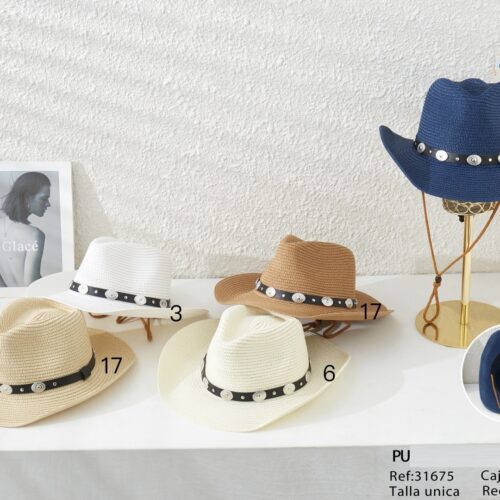 Sombrero Cowboy Marrón y Beige Mujer