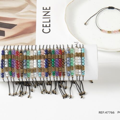 Pulsera Cuerda Bolas Color