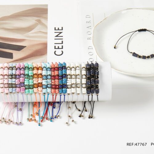 Pulsera Cuerda Bolas Color