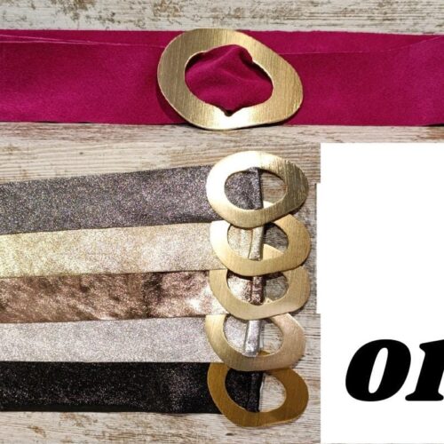 Cinturón Hebilla Ovalada Metalizado