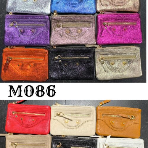 Monedero De Piel Liso Con Cierre De Cremallera