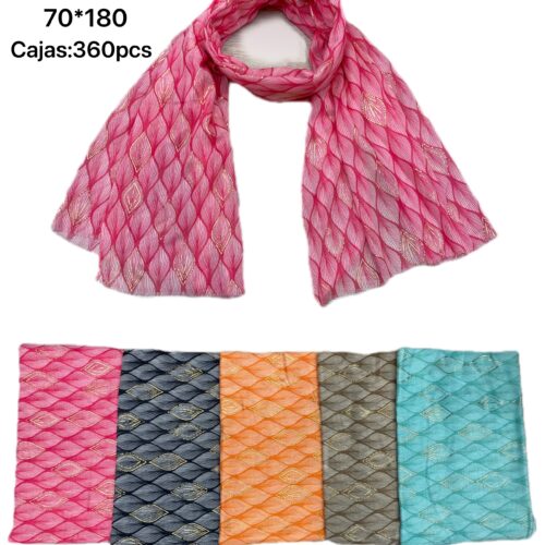 Pañuelo Estampado Detalles Dorados