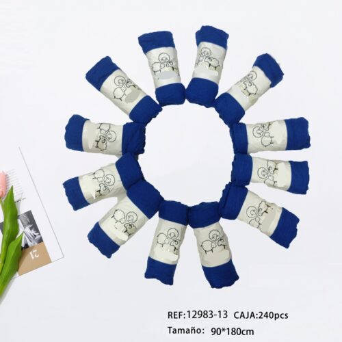 Fular Liso Plisado Azulón