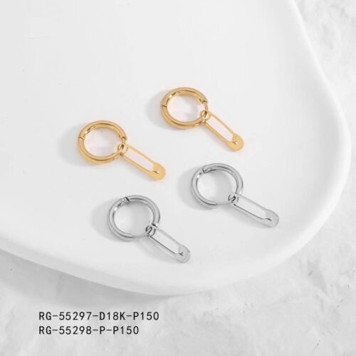 Pendientes Acero Circular Charm Imperdibles