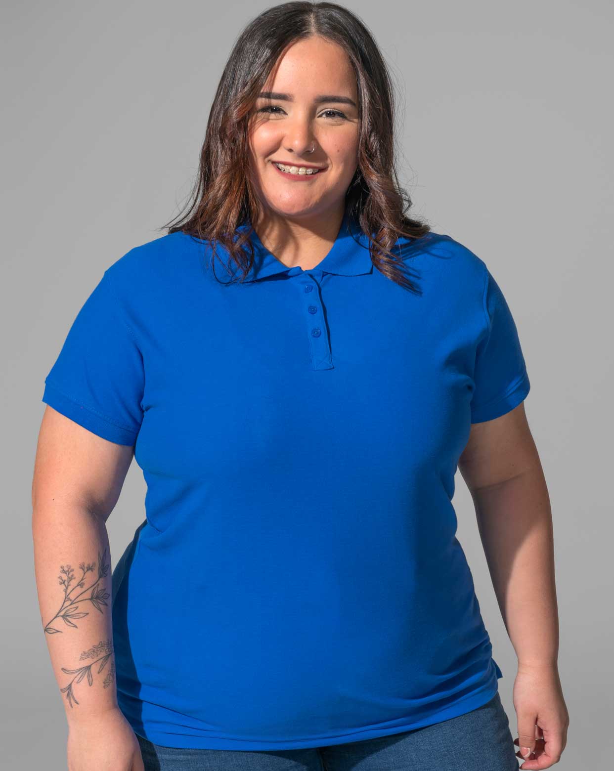 jhktshirt_curvspolo_0 Polo Piqué Mujer Tallas Grandes 200gr - Curves - Imagen 1