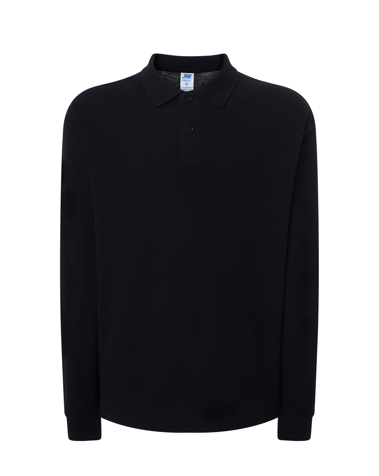 jhktshirt_pora210ls_bk Polo Piqué Manga Larga Hombre 210gr - Regular LS Polo Man - Imagen 2
