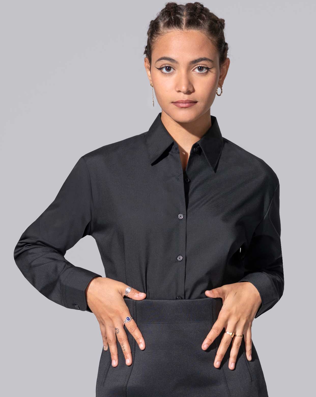 jhktshirt_shlpekin_0 Camisa mujer entallada antiarrugas popelín - PEKIN LADY - Imagen 1