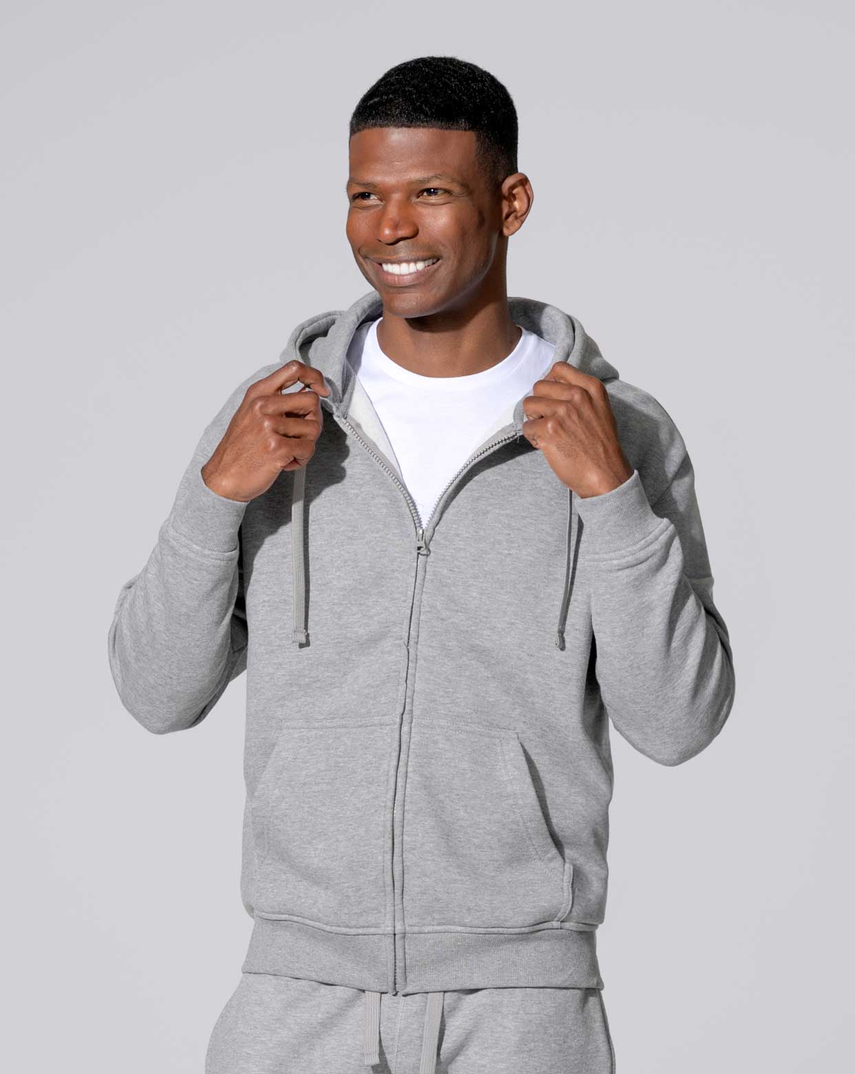 jhktshirt_swuahood240_0 Sudadera Hombre Capucha French Terry Cremallera Cubierta - Imagen 1