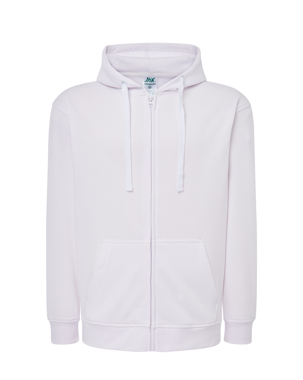 jhktshirt_swuahood240_wh Sudadera Hombre Capucha French Terry Cremallera Cubierta - Imagen 2