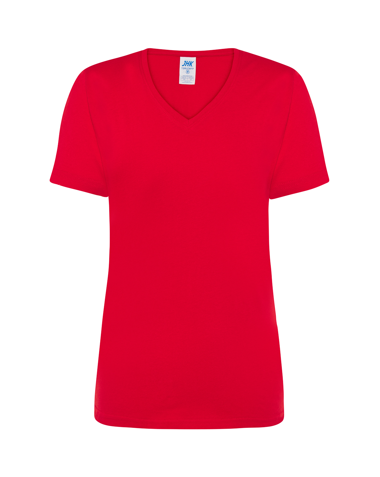 jhktshirt_tsrlcmfp_rd Camiseta Mujer Cuello Pico 100% Algodón 145gr – Lady Regular V-Neck - Imagen 4