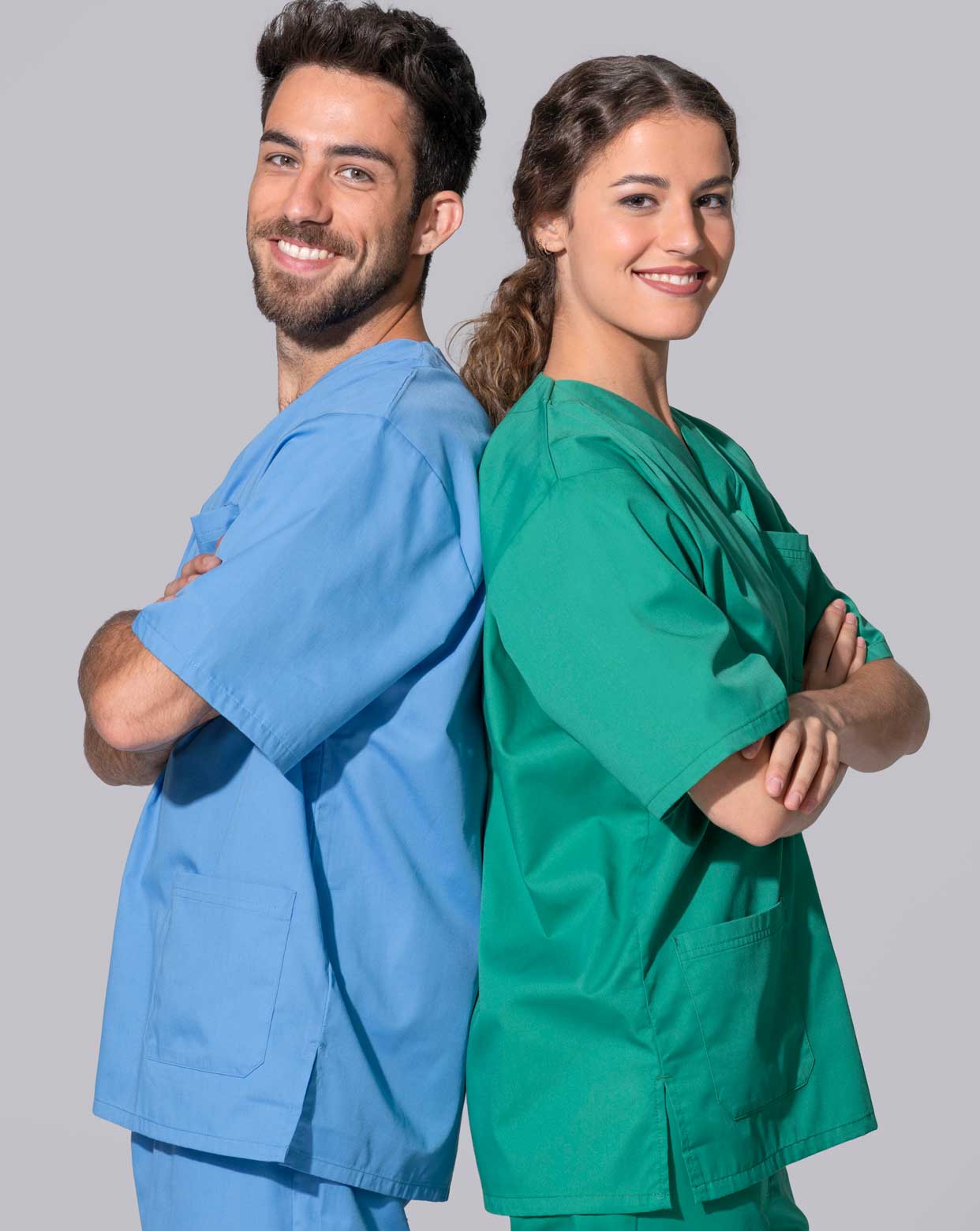 jhktshirt_wkoporto_0 OPORTO Casaca Sanitaria Unisex Manga Corta - Cuello V Workwear - Imagen 1