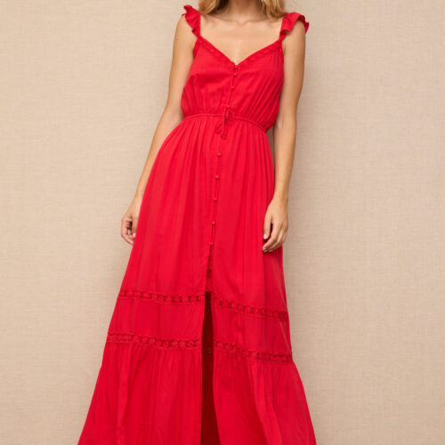 ¡LIQUIDACIÓN! Vestido Rojo Largo