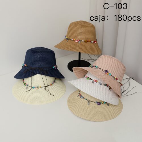 Sombrero Verano Cinta Bolitas Multicolores